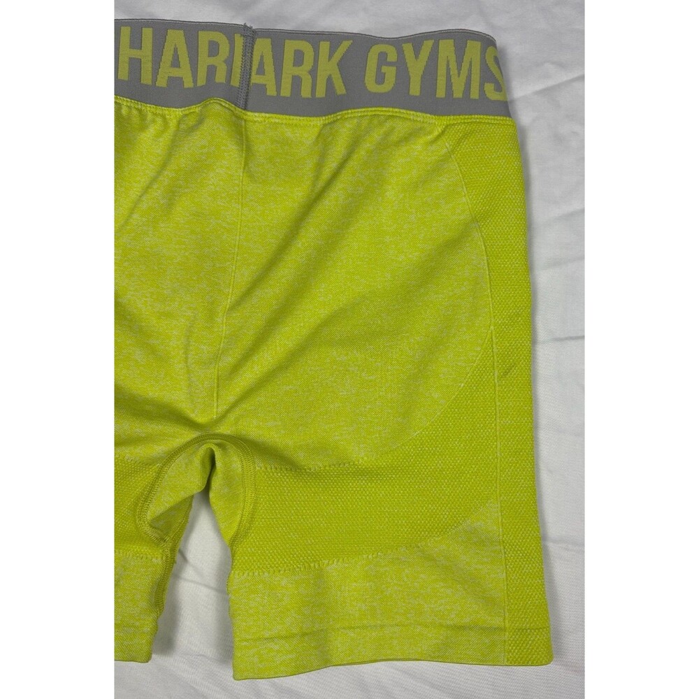Gymshark Flex Shorts Womens M Lime Green Marl Gray 5" Inseam Workout Gym - Picture 8 of 15